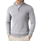 Giorgio Men’s Classic Quarter-Zip Knit Jumper with Ribbed Hem and Cuffs
