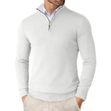 Giorgio Men’s Classic Quarter-Zip Knit Jumper with Ribbed Hem and Cuffs