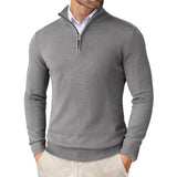 Giorgio Men’s Classic Quarter-Zip Knit Jumper with Ribbed Hem and Cuffs