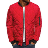 Men's Checked Quilted Bomber Jacket