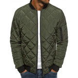 Men's Checked Quilted Bomber Jacket