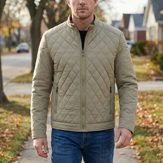 Men's Lightweight Quilted Jacket with Zip Closure