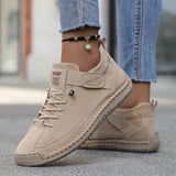 Women's Leather Comfort Sneakers with Cushioned EVA Sole, Elastic Panels and Stitched Trim