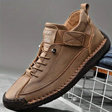 Women's Leather Comfort Sneakers with Cushioned EVA Sole, Elastic Panels and Stitched Trim