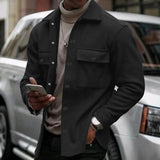 Men's Overshirt Jacket with Long Sleeves and Chest Pockets
