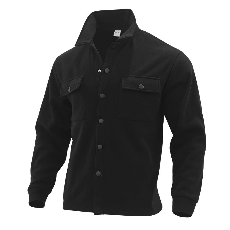 Men's Overshirt Jacket with Long Sleeves and Chest Pockets