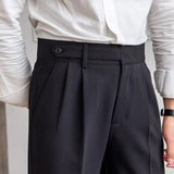 Men's High Waist Trousers Wide Leg Smart Casual