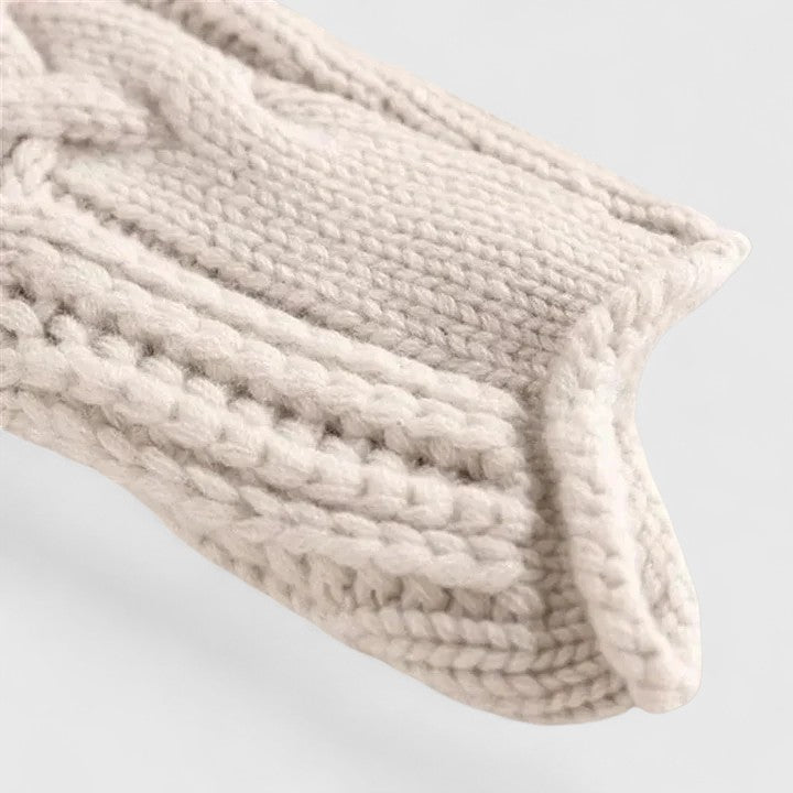 Women's Pointelle Cable Knit Sweater with Turtleneck Long Sleeves Oversized Relaxed Style