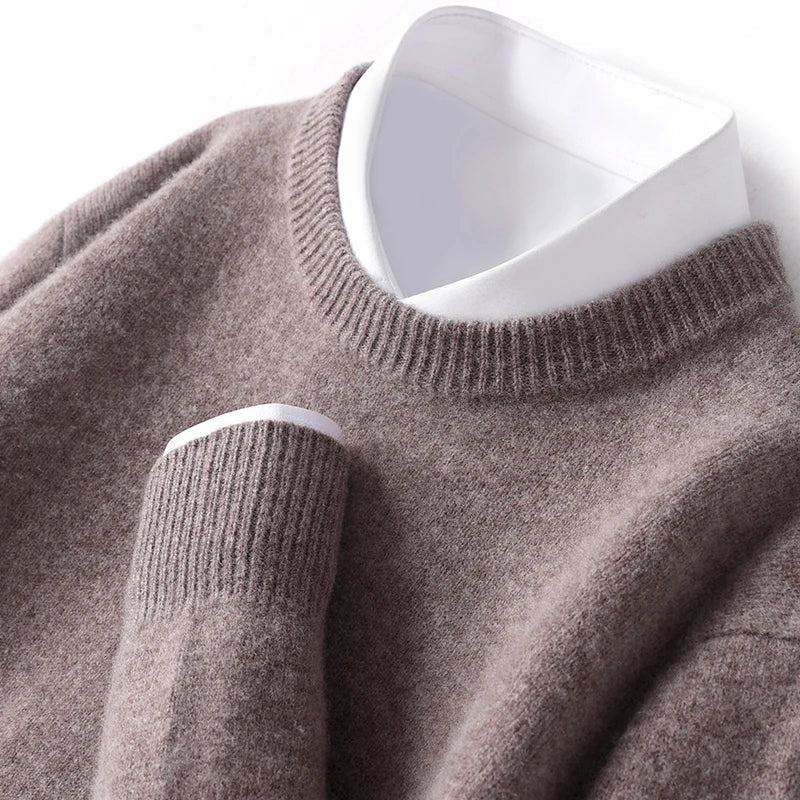 Men's Fine Knit Crewneck Sweater with Regular Fit