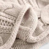 Women's Pointelle Cable Knit Sweater with Turtleneck Long Sleeves Oversized Relaxed Style