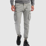 Federico Men’s Utility Cargo Jogger Trousers with Elasticated Cuffs and Multi-Pocket Design