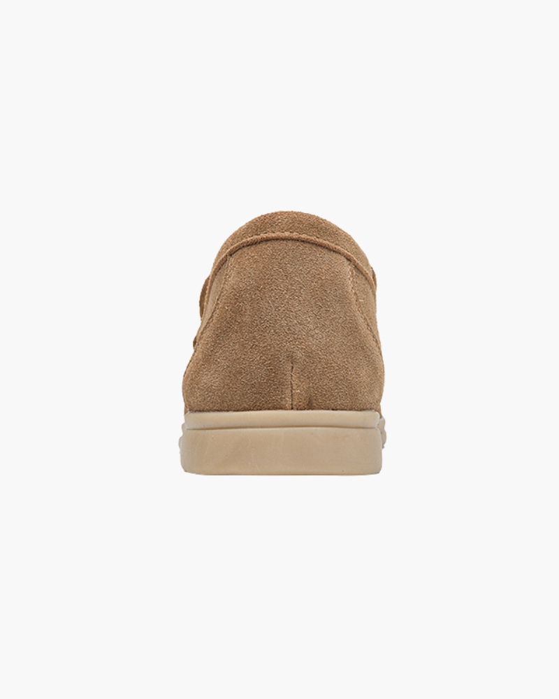 Alessandro Men’s Classic Suede-Style Slip-On Loafers with Moc-Toe Stitching
