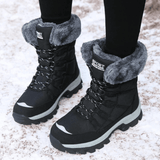 Women's Waterproof Lace-Up Snow Boots with Faux Fur Collar, Thermal Lining and Non-Slip Sole
