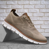 Lorenzo Men’s Lightweight Knit Smart Casual Trainers with Flexible Sole