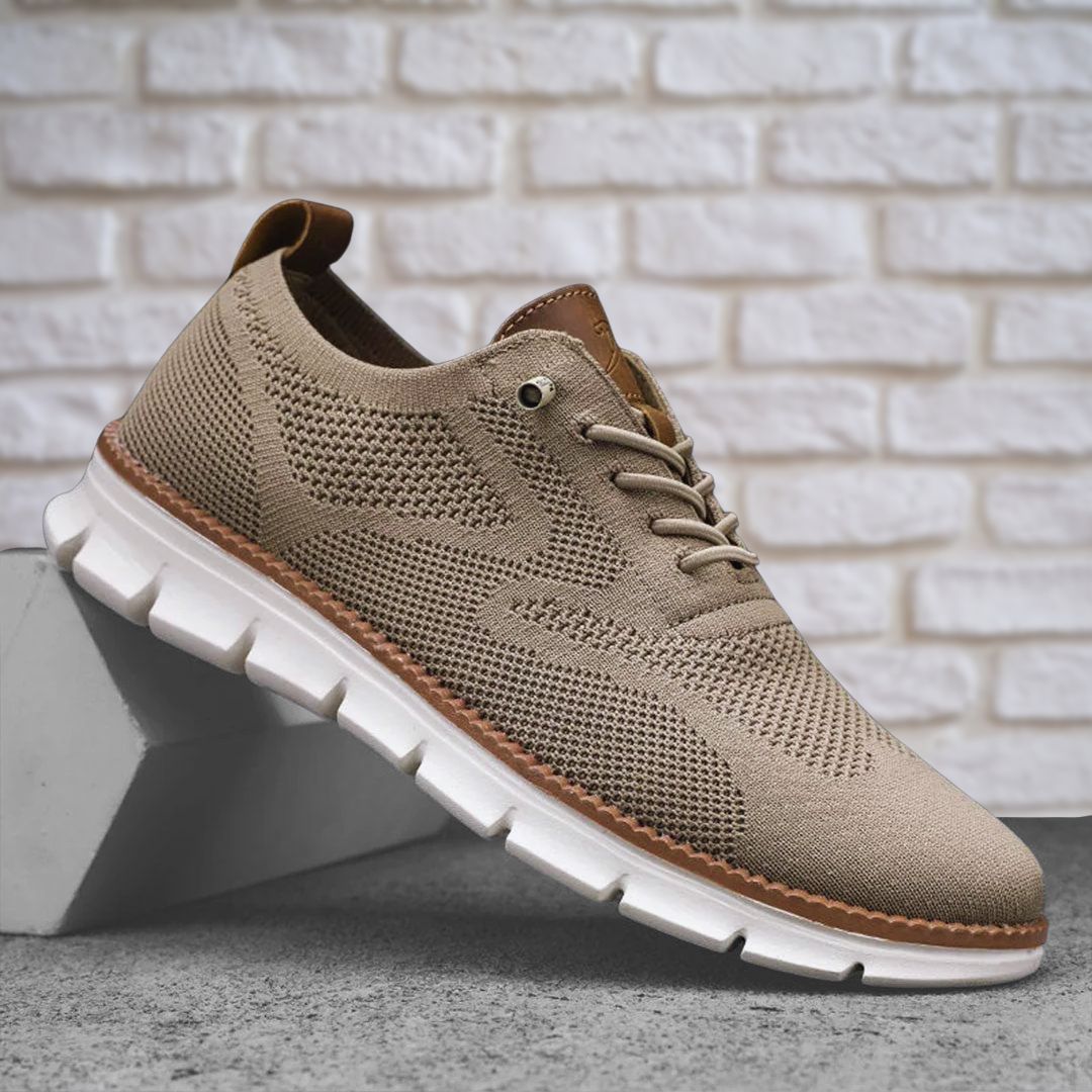 Lorenzo Men’s Lightweight Knit Smart Casual Trainers with Flexible Sole