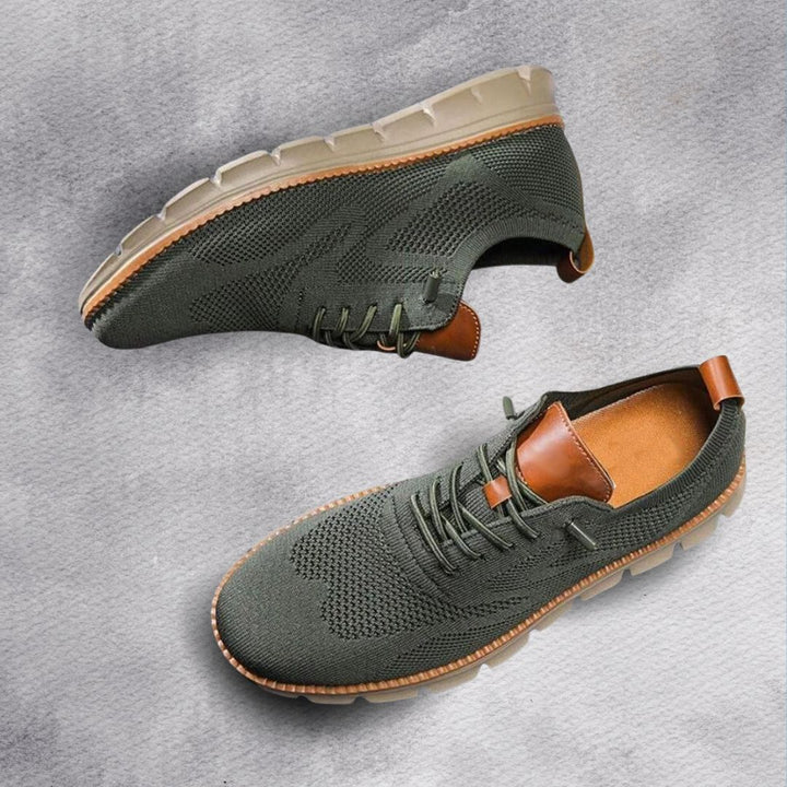 Lorenzo Men’s Lightweight Knit Smart Casual Trainers with Flexible Sole