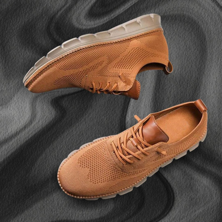 Lorenzo Men’s Lightweight Knit Smart Casual Trainers with Flexible Sole