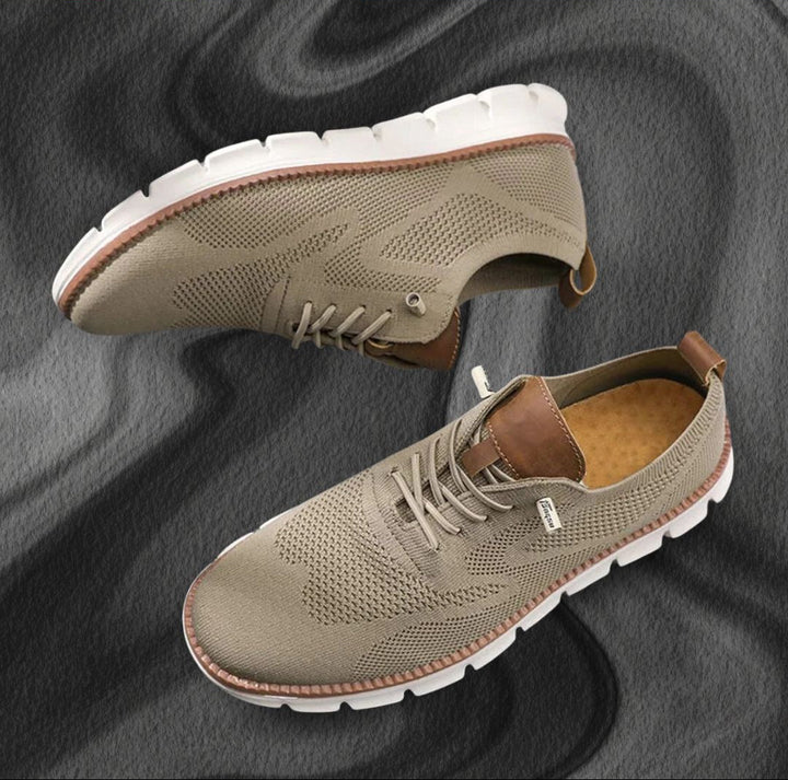 Lorenzo Men’s Lightweight Knit Smart Casual Trainers with Flexible Sole