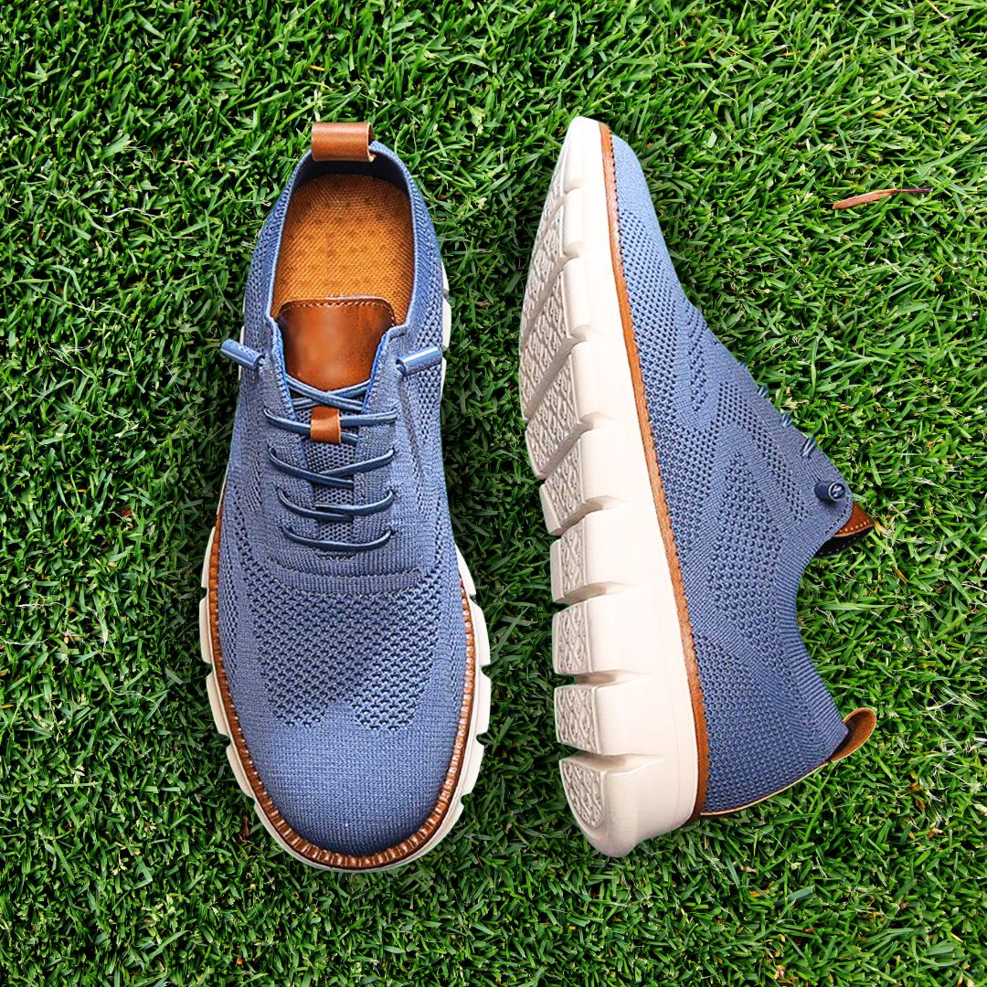 Lorenzo Men’s Lightweight Knit Smart Casual Trainers with Flexible Sole