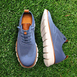 Lorenzo Men’s Lightweight Knit Smart Casual Trainers with Flexible Sole