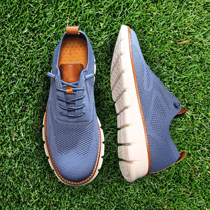 Lorenzo Men’s Lightweight Knit Smart Casual Trainers with Flexible Sole