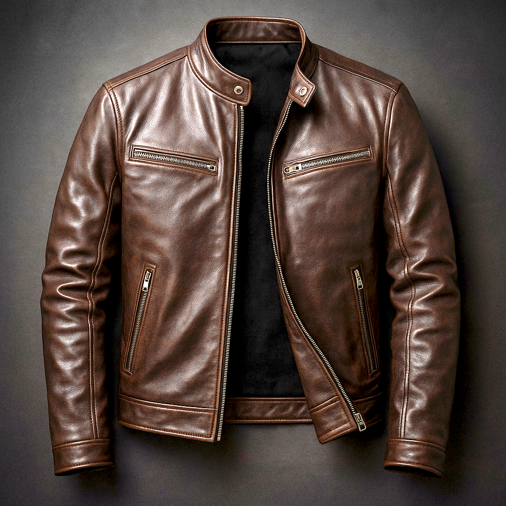 Men's Slim Fit Jacket with Zip for Autumn
