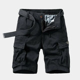 Men’s Beige Cargo Shorts | Casual Utility Shorts with Belt & Multiple Pockets