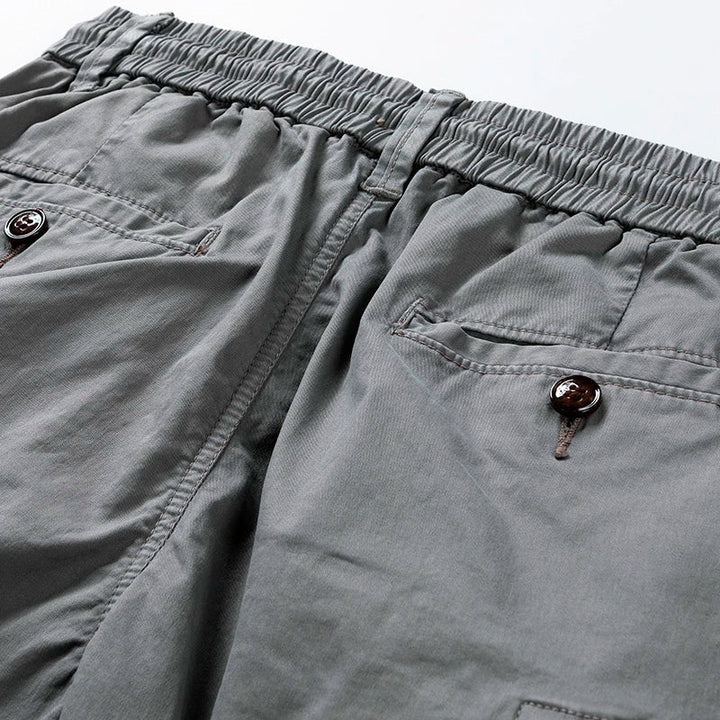 Men’s Beige Cargo Shorts | Casual Utility Shorts with Belt &amp; Multiple Pockets