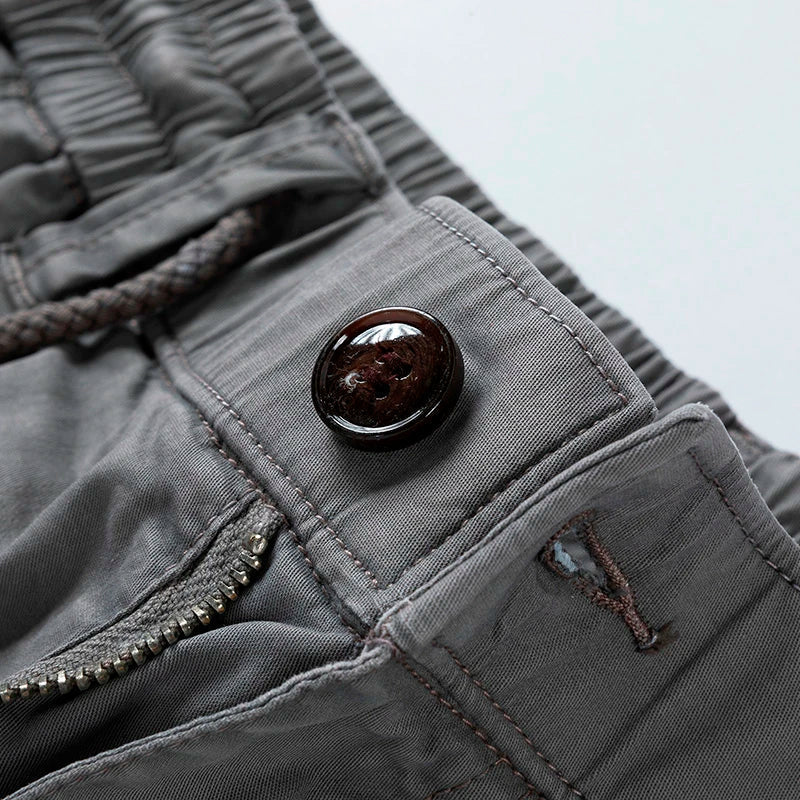 Men’s Beige Cargo Shorts | Casual Utility Shorts with Belt &amp; Multiple Pockets