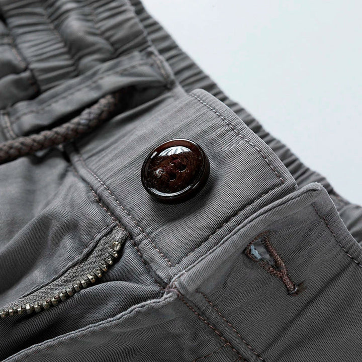 Men’s Beige Cargo Shorts | Casual Utility Shorts with Belt &amp; Multiple Pockets