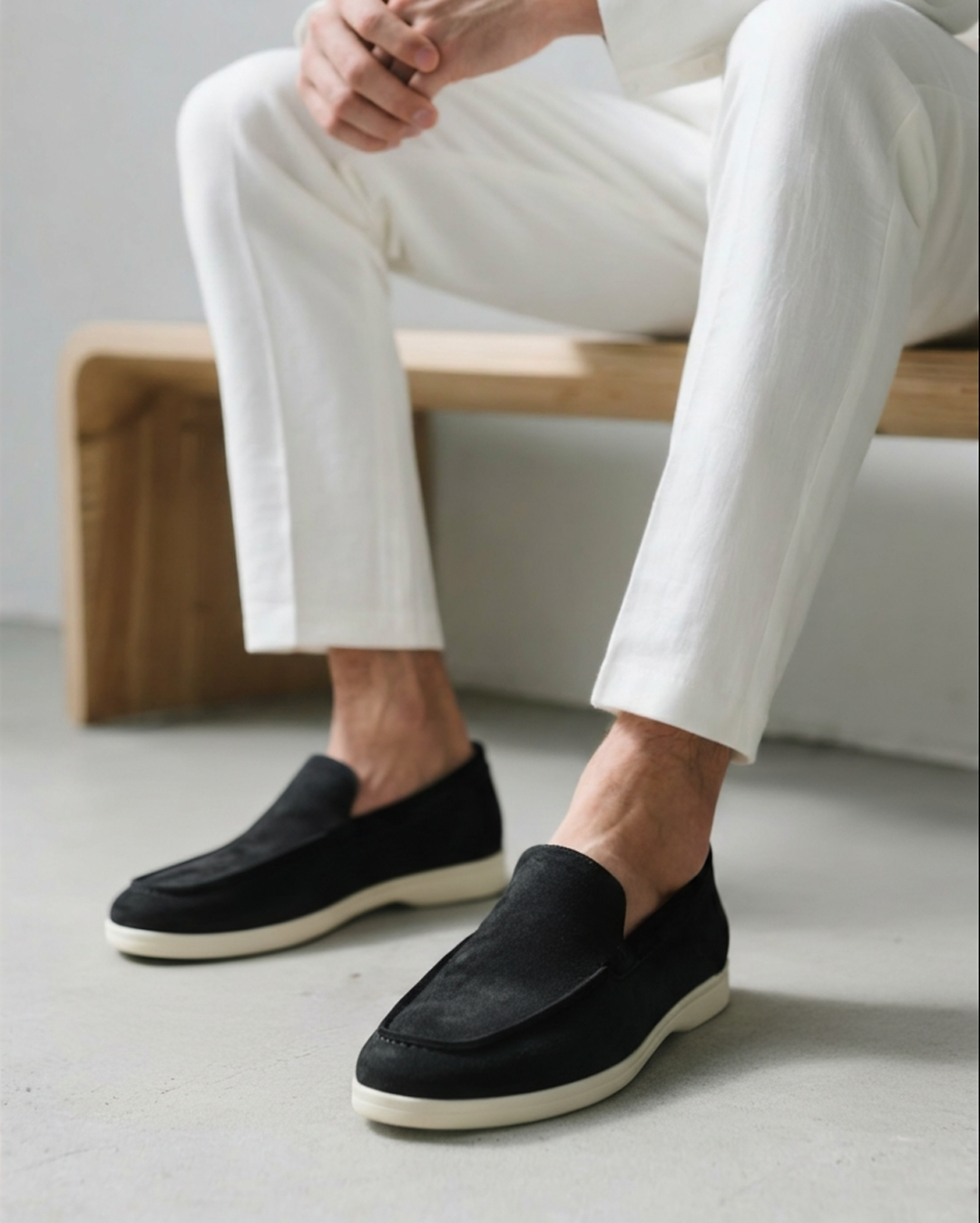 Matteo Men’s Classic Suede-Style Loafers with Lightweight Contrast Sole