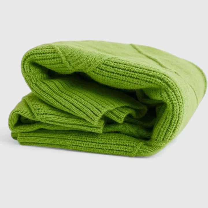 Women's Diamond Textured Turtleneck Knit Sweater with Oversized Fit, Ribbed Cuffs and Hem
