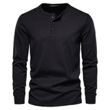 Men's Long-Sleeve Henley Shirt with Comfortable Fit