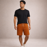 Salvatore Men’s Textured Drawstring Shorts with Relaxed Tailored Fit