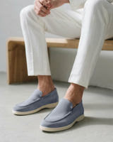 Matteo Men’s Classic Suede-Style Loafers with Lightweight Contrast Sole