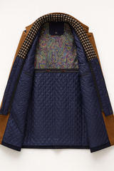 Men's Wool Blend Overcoat with Stand Collar, Single-Breasted Buttons, Flap Pockets and Tailored Fit