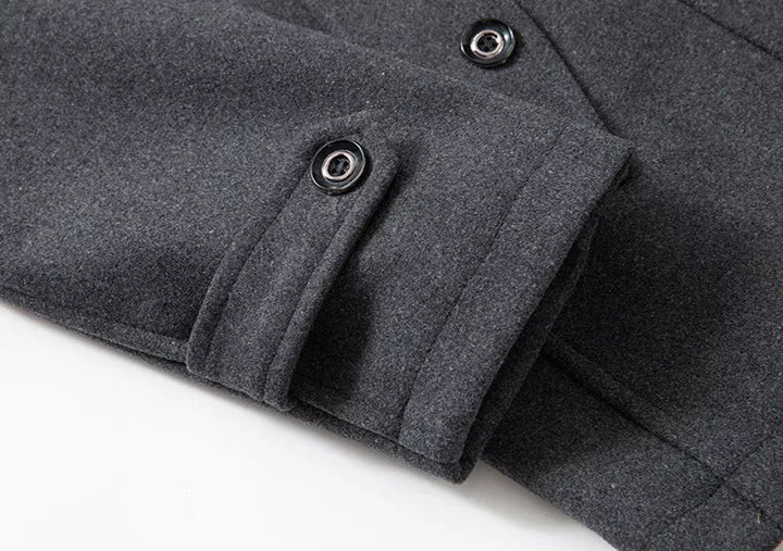 Alessandro Men’s Classic Tailored Overcoat with Layered High-Neck Design