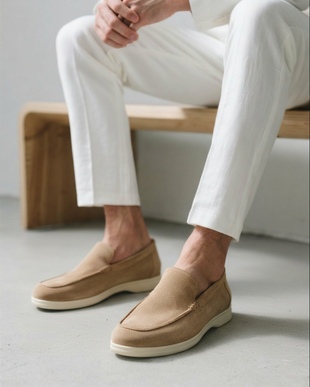 Matteo Men’s Classic Suede-Style Loafers with Lightweight Contrast Sole