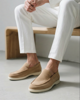 Matteo Men’s Classic Suede-Style Loafers with Lightweight Contrast Sole