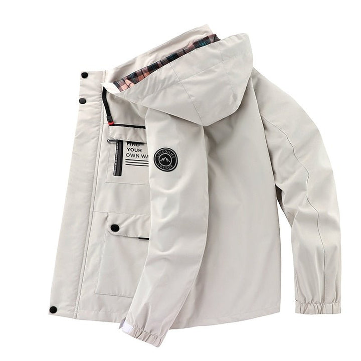 Matteo Men’s Hooded Utility Jacket with Multi-Pocket Design and Zip Fastening