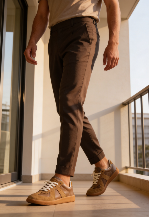 Men's German Army Trainers with Suede & Leather Upper
