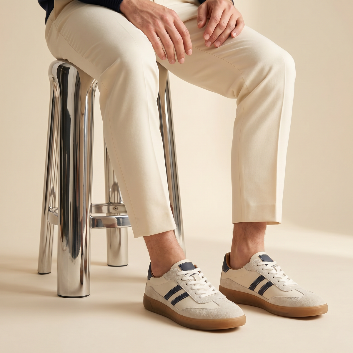 Men's Retro Leather Sneakers for Casual Autumn Wear