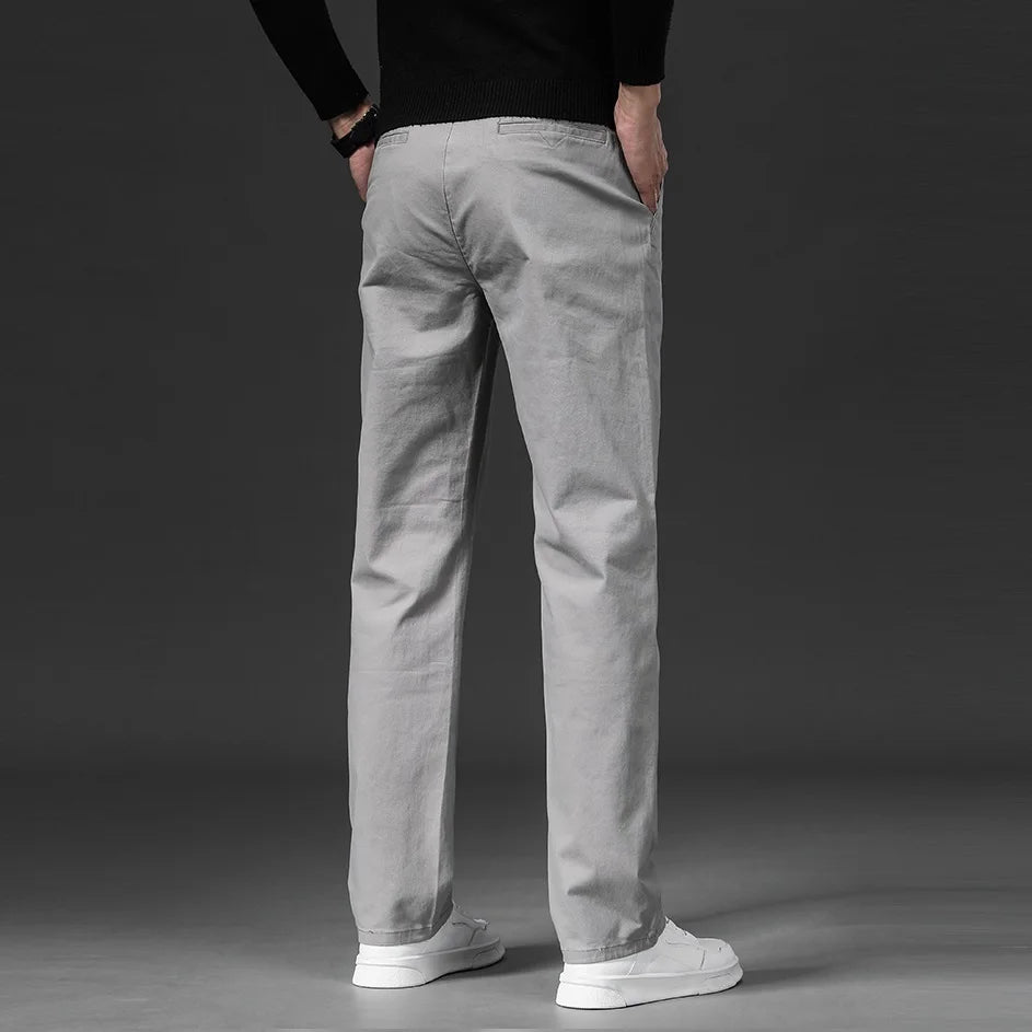 Men's Stretch Chino Slim Fit Casual Elastic Waist